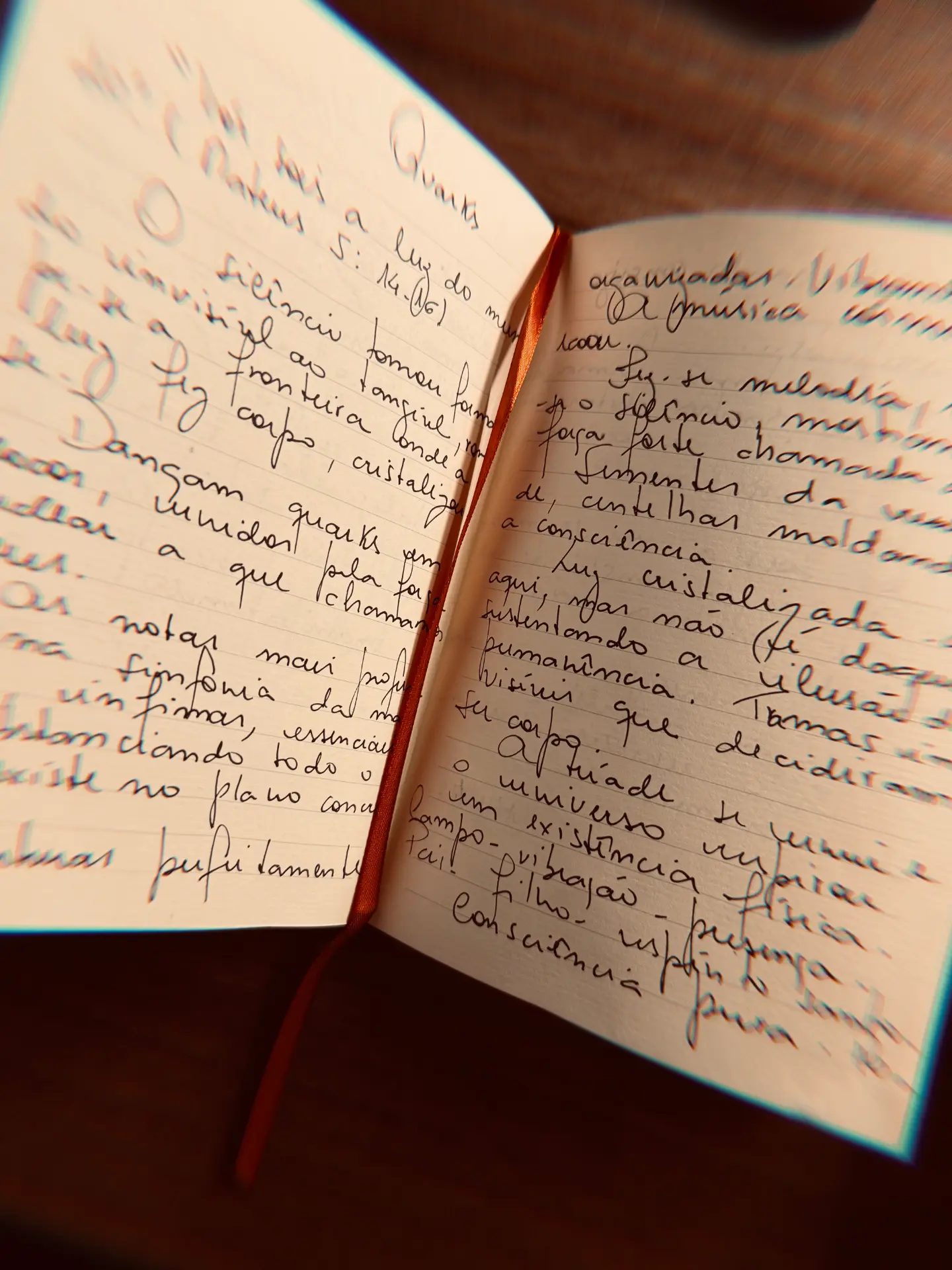 Flávia escrevendo à mão com O Manifesto ao lado
